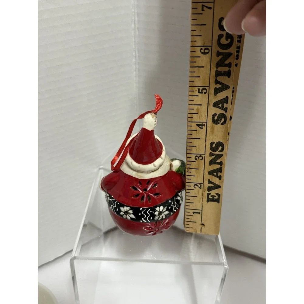 Vintage Style Light Up Santa‎ Ornament Ceramic Christmas Holiday Decor